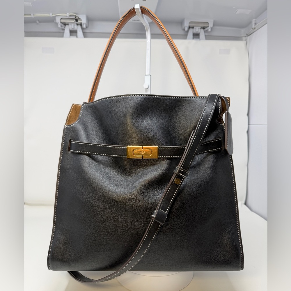 Lee Radziwill Large Double Satchel Tory Burch bag in black